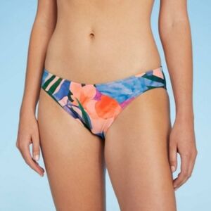 Kona Sol Tropical Watercolor Floral Medium Coverage Hipster Bikini Bottoms  L #